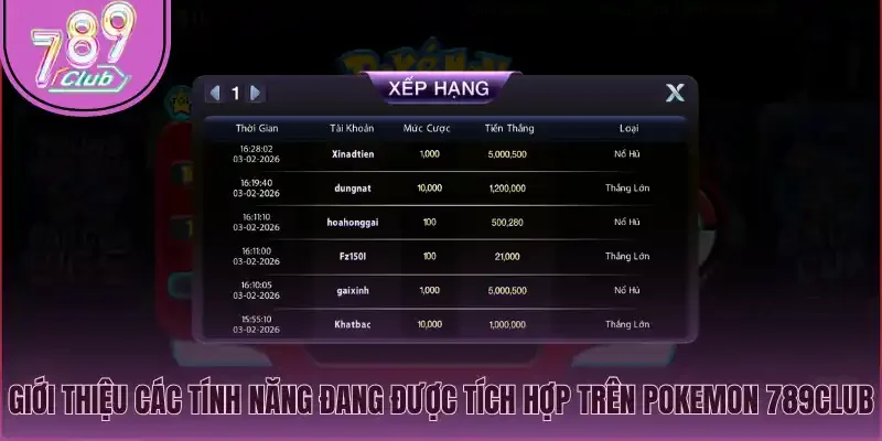 Giới thiệu các tính năng đang được tích hợp trên Pokemon 789Club