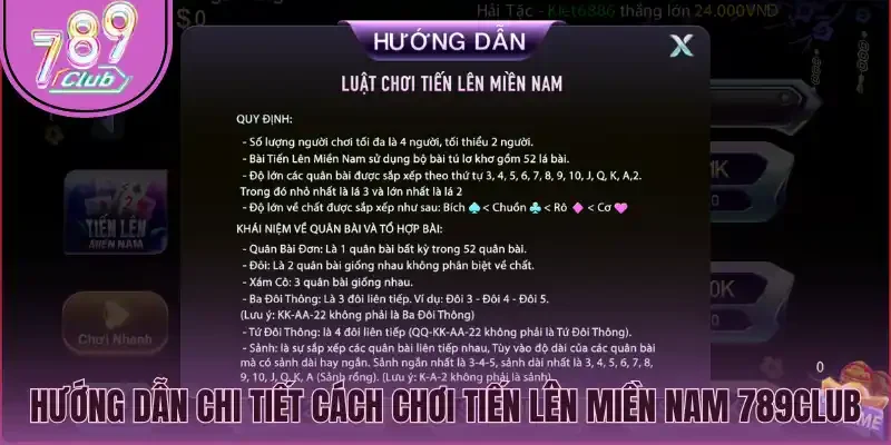 Hướng dẫn chi tiết cách chơi tiến lên miền nam 789Club
